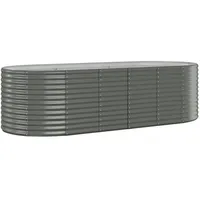 Furnicato Hochbeet Pulverbeschichteter Stahl 249x100x68 cm Grau
