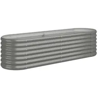 Furnicato Hochbeet Pulverbeschichteter Stahl 152x40x36 cm Grau