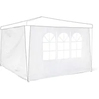 Relaxdays Pavillon-Seitenteile 2er Set 3x3m, mit Fenster Klettverschluss, Wind-