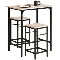 SoBuy Essgruppe Bartisch Set 3-teilig Bistrotisch mit 2 Stühlen,