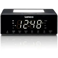 Lenco CR-540BK - Radiowecker mit dimmbarem Nachtlicht und USB-Ladefunktion