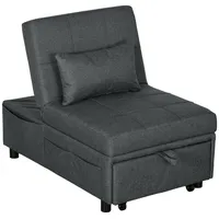 Homcom Schlafsessel 3 in 1 mit Seitentasche Kissen