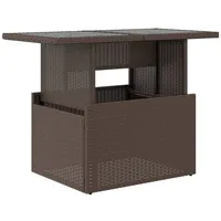 VidaXL Gartentisch mit Glasplatte Braun 100x55x73 cm Poly Rattan