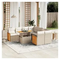 VidaXL Garten-Sofagarnitur 9-tlg. beige