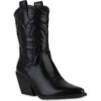 VAN HILL Cowboystiefel in Schwarz