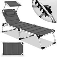 Tillvex tillvex® Sonnenliege mit Dach und Kopfkissen Anthrazit |