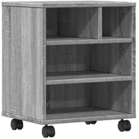 VidaXL Druckerständer mit Rollen Grau Sonoma 41x32x48 cm