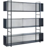 [en.casa] Standregal Randaberg 180x180x33 cm Schwarz