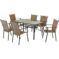 Merxx Roma Set 7tlg.. Tisch 150x80. Graphit/Natur