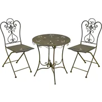 Hti-Living HTI-Living, Essgruppe, Essgruppe 3-teilig Lily Braun (Metall)