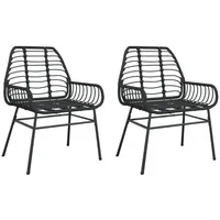 VidaXL Gartenstuhl 55 x 62 x 21 cm schwarz