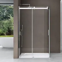 Doporro Duschkabine 70x120x195cm Duschabtrennung mit Schiebetür ESG-Sicherheitsglas Klarglas inkl.