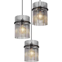 GLOBO LED Hängeleuchte Pendellampe Esszimmerleuchte Wohnzimmerlampe Deckenleuchte, Metall Glasstäbe