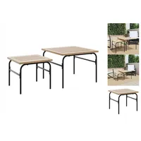 VidaXL Outdoor-Satztische 2 Stk. Braun und Schwarz Stahl