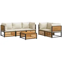 VidaXL Garten-Sofagarnitur 6-tlg. braun
