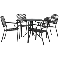 VidaXL Gartenstuhl-Set 5-tlg. Stapelbar Pulverbeschichteter Stahl