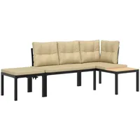 VidaXL Gartenbank 3-tlg. Schwarz