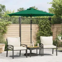 VidaXL Sonnenschirm mit LED und Stahlmast Grün 225x225x212 cm