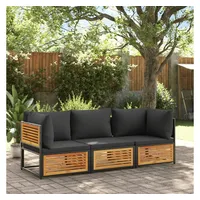 VidaXL Garten-Sofagarnitur 3-tlg. braun
