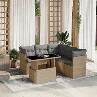 VidaXL Garten-Sofagarnitur 6-tlg. beige