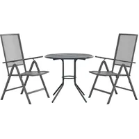 VidaXL Gartenstuhl-Set 3-tlg. Verstellbar 57,8 x 69,1 x 21,8