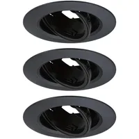 Paulmann Einbauleuchte 3er-Pack schwenkbar rund 90mm Schwarz