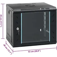 VidaXL 9U Wand-Netzwerkschrank 19" IP20 53x40x45 cm