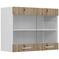 Vicco Küchenglasschrank R-Line Glashängeschrank Artisan-Eiche/Weiß, 80 cm