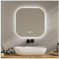 EMKE Emke, Badspiegel mit Beleuchtung 50*50cm,Beschlagfrei, 3 Farbtemperaturen(3000K-6500K) und