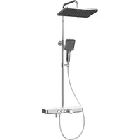 EMKE Duschsystem mit Thermostat Duscharmatur Duschset Kopfbrause Regendusche Chrom