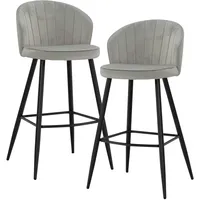 FineBuy 2er Set Barhocker FineBuy Barstuhl Samt Tresenhocker mit