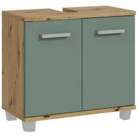 Forte Badezimmerschrank VENOM, grün/Artisan-Eiche - Grün/Braun