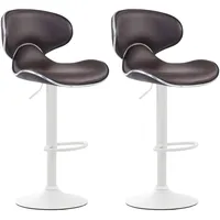 CLP 2er Set Barhocker Las Vegas Kunstleder braun/weiß