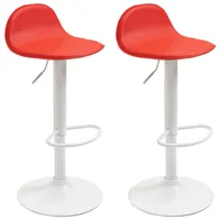 CLP 2er Set Barhocker Lana V2 Kunstleder rot/weiß