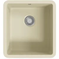 VidaXL Granitspüle Einzelbecken beige rechts Einbauart 42 x 46