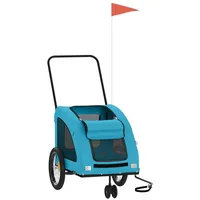 VidaXL Fahrradanhänger Hunde Blau Oxford-Gewebe und Eisen