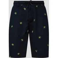 S.Oliver - Relaxed: Bermuda mit All-over-Print, Herren, blau, 29