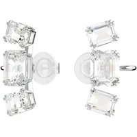 Swarovski Millenia Ohrclips, Oktagon-Schliff, Weiß, Rhodiniert