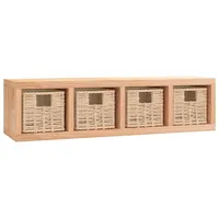 VidaXL Wandregal mit Körben 62x18x16 cm Massivholz Nussbaum