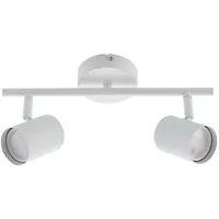 LINDBY Deckenspot Jorell, weiß, 32 cm, 2-flg., Metall, GU10