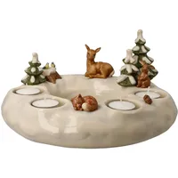 GOEBEL Teelichthalter Adventskranz Winterwald - Winterwald Weihnachten