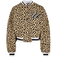 URBAN CLASSICS Aop Oversized College Bomberjacke Union Beige Leo