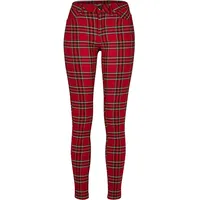 URBAN CLASSICS Skinny Tartan Hosen Red / Black 31