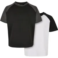 URBAN CLASSICS Raglan Contrast Kurzarm-T-Shirt 2 Einheiten White /