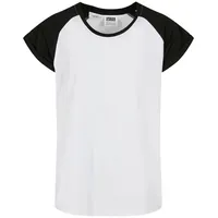 URBAN CLASSICS Girls Contrast Raglan Tee - Schwarz -