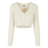 URBAN CLASSICS Cropped Feather Strickjacke White Sand 2XL