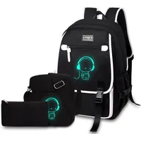 ASGE Schulrucksack Jungen Mädchen Teenager Rucksack Groß 3-teiliges Set