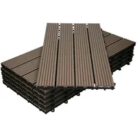 ECD Germany WPC Terrassenfliesen 60x30cm 30er Spar Set Dunkelbraun