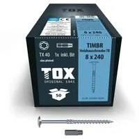 TOX Holzbauschrauben TIMBR 8,0 x 240 mm, blau verzinkt