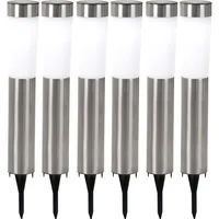 GLOBO Solarleuchte Edelstahl Erdspieß Solar Stecklampe Gartenleuchte, LED 0,06W,